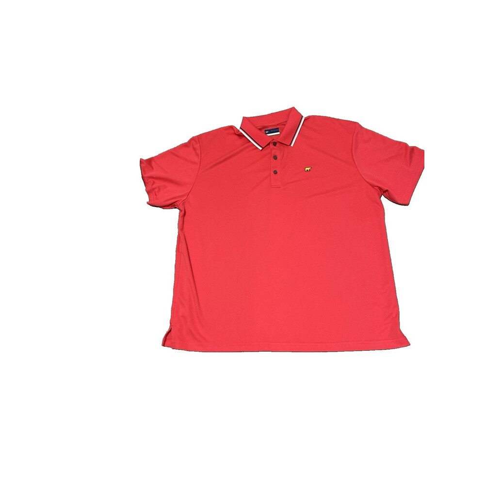 Jack Nicklaus Golf Polo Orange Size XXL Staydri TTG Bear Logo SS 3 Buttons Poly